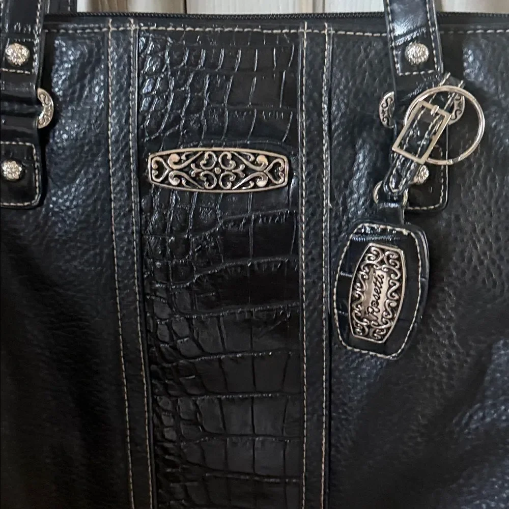 Rosetti Women’s Elegant Black Crocodile-Embossed Shoulder Bag